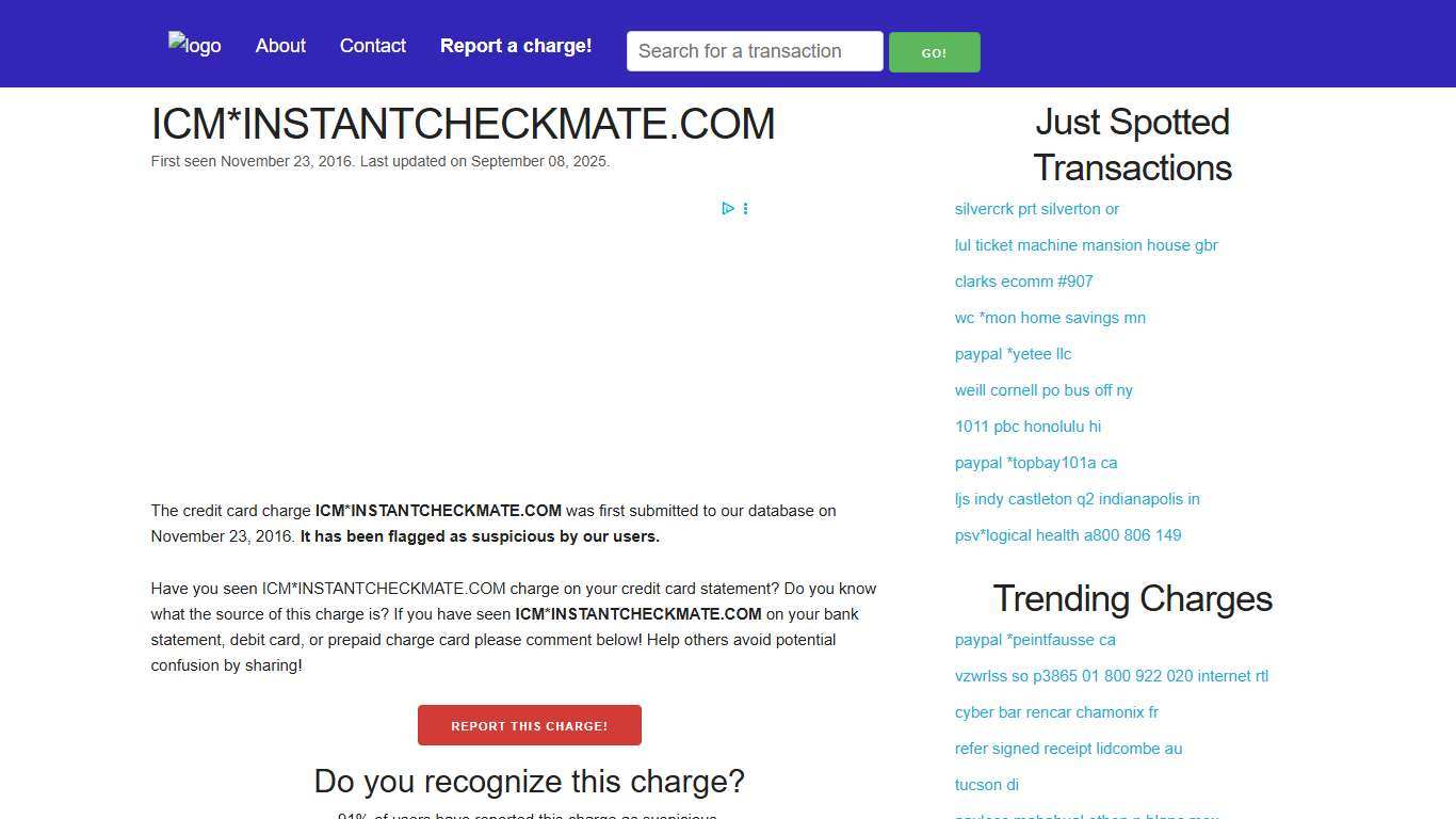 What is ICM*INSTANTCHECKMATE.COM? | Credit Card Charge Explained | ScamCharge